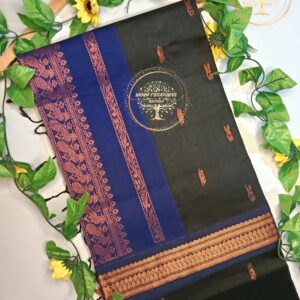 Lavani-Midnight Charcoal Kalyani Cotton Saree