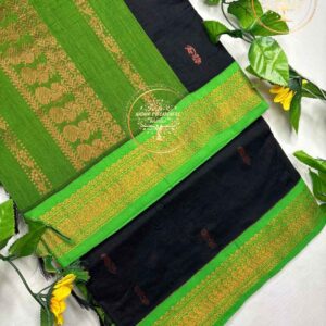 Pallavi-Classic Black Kalyani Cotton Saree