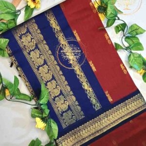 Navaneetha-Wine Red Kalyani Cotton Saree