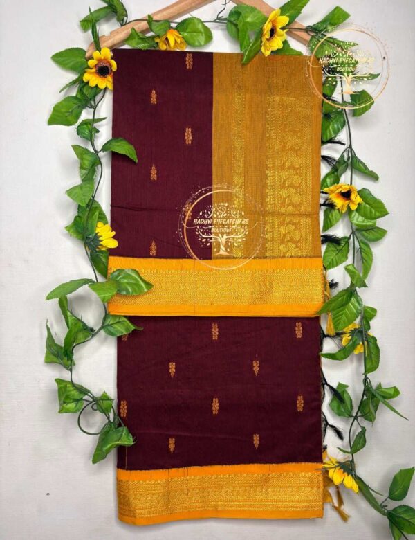 Lerusha-Wine Maroon Kalyani Cotton Saree - hadhvieyecatchers.com