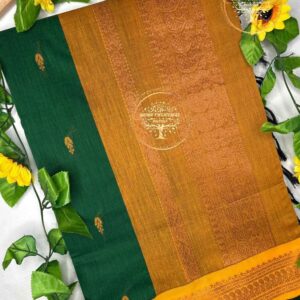 Netra-Bottle Green Kalyani Cotton Saree