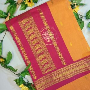 Ritshika-Mustard Yellow Kalyani Cotton Saree