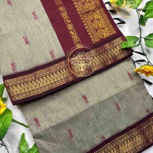 Mysha – Ash Grey Kalyani Cotton Saree