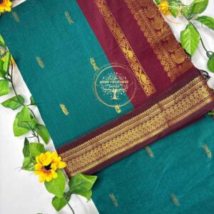 Harshika– Teal Green Kalyani Cotton Saree