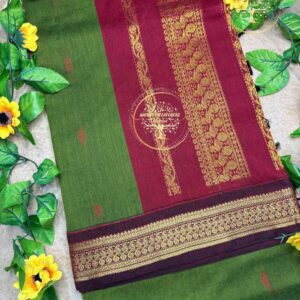 Nisha– Bottle Green Kalyani Cotton Saree