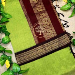 Navanisha-Parrot Green Kalyani Cotton Saree