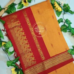Tapasya – Golden Yellow Kalyani Cotton Saree