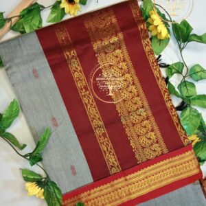 Kanika – Ash Grey Kalyani Cotton Saree