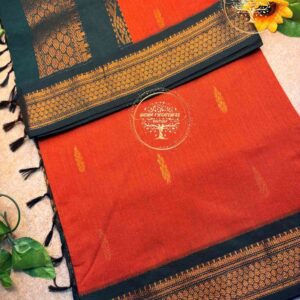 Rupali – Rust Orange Kalyani Cotton Saree