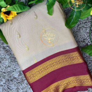 Madhubala-Beige Kanchi Soft Silk Saree