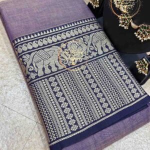 Kanika-Lavender Grey Narayanpet Cotton Saree
