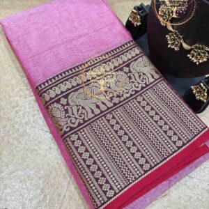 Jovita-Rose Pink Narayanpet Cotton Saree
