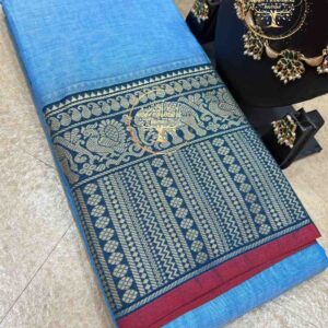 Bhavinasri-Sky Blue Narayanpet Cotton Saree