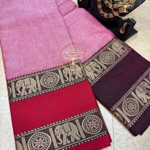 Pranithasri-Dusty Rose Pink Narayanpet Cotton Saree
