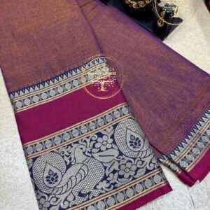Yojna-Wine Purple Narayanpet Cotton Saree