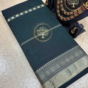 Pratima-Dark Green Narayanpet Cotton Saree