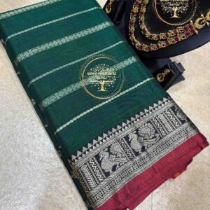 Sitharaa – Emerald Green Narayanpet Cotton Saree