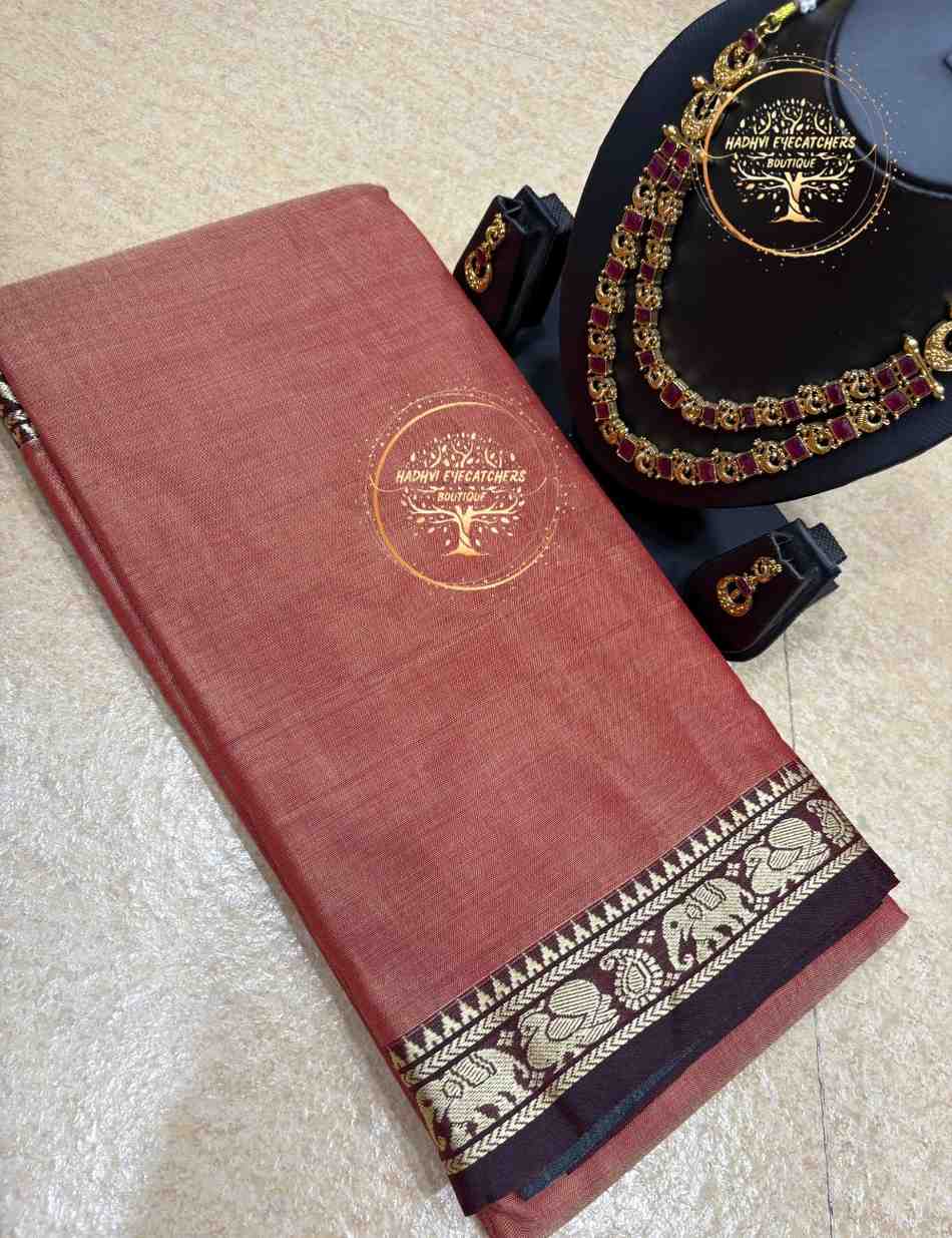 Heera-Dusty Rose Narayanpet Cotton Saree