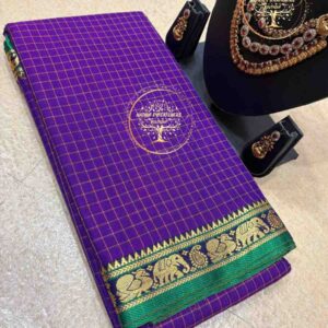 Jnana-Deep Violet Narayanpet Cotton Saree