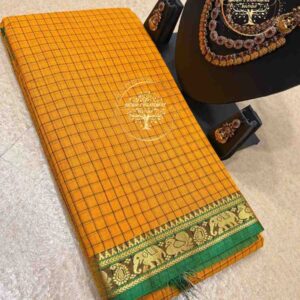 Jaitasri-Mustard Yellow Narayanpet Cotton Saree