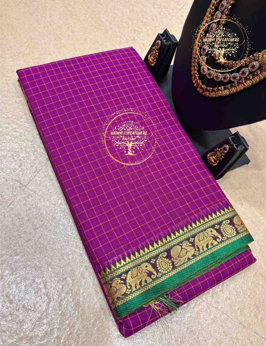 Jagathi-Royal Purple Narayanpet cotton saree