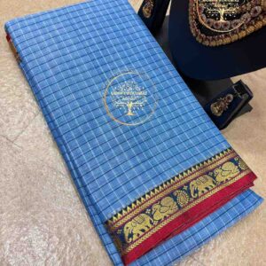 Nandhika-Sky Blue Narayanpet Cotton Saree