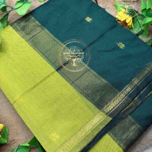 Pavithramani-Lemon Yellow Semi Maheswari Silk Cotton Saree